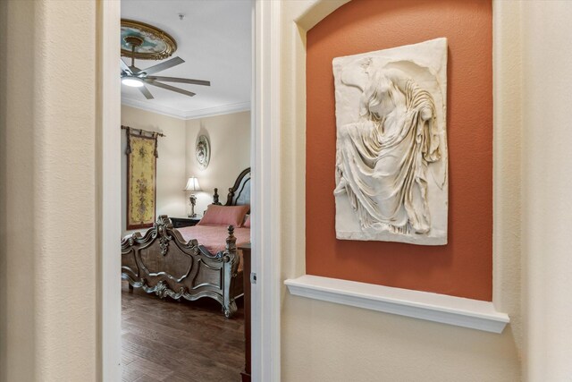 3351 Cascades Ct Unit 306, Tyler, TX 75709 - hall with crown molding and wood finished floors