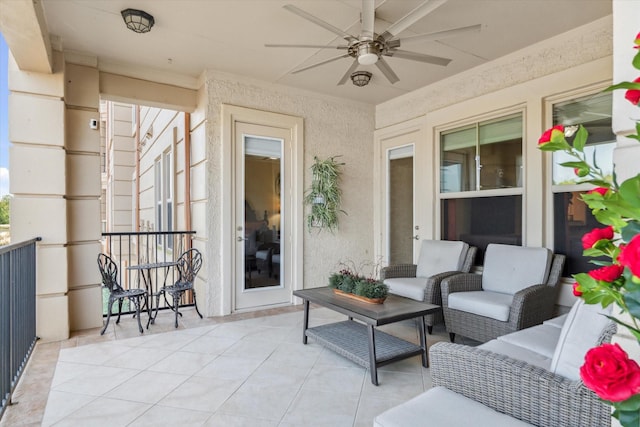 3351 Cascades Ct Unit 306, Tyler, TX 75709 - view of patio with ceiling fan and an outdoor hangout area