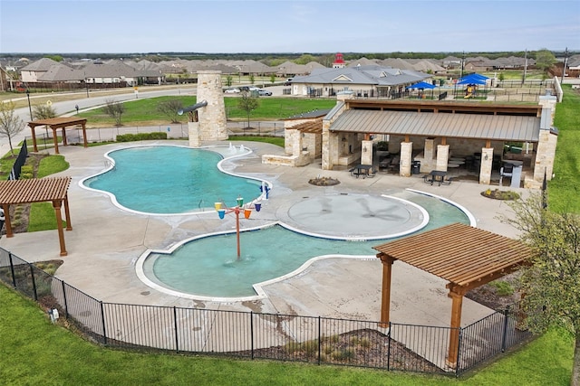 2613 Hillrich Dr, Anna, TX 75409 - community pool with a patio, a residential view, and a pergola