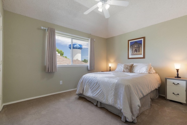 3942 Luke Ln, Carrollton, TX 75007 - bedroom with carpet, a textured ceiling, baseboards, and a ceiling fan