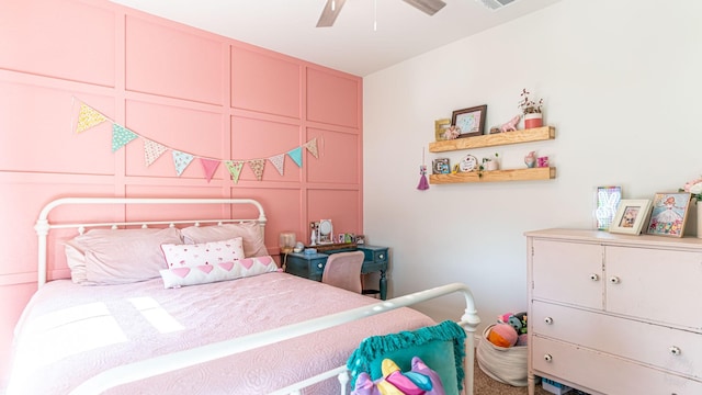 1715 Swale Ln, Granbury, TX 76049 - bedroom featuring a decorative wall and ceiling fan