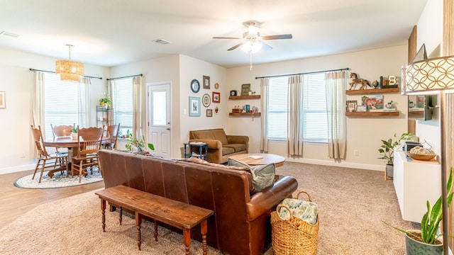 1715 Swale Ln, Granbury, TX 76049 - living area with a ceiling fan and baseboards
