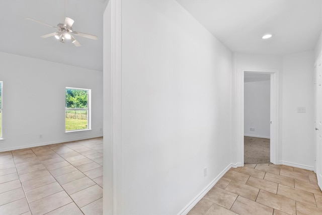 7578 Dick Price Rd, Mansfield, TX 76063 - corridor featuring light tile patterned floors, baseboards, and recessed lighting
