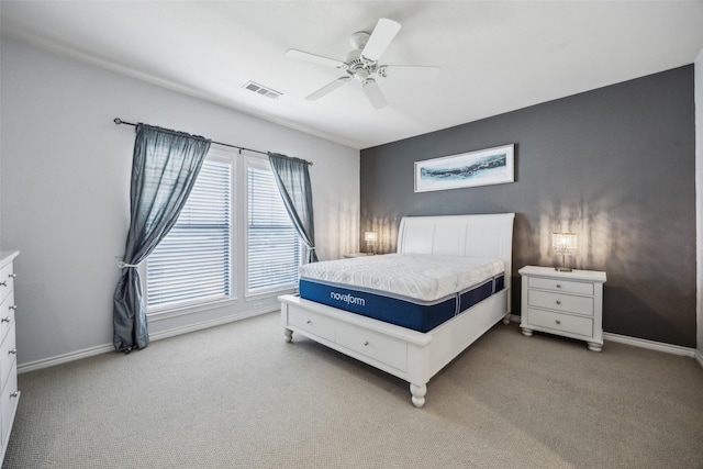 6116 Portrush Dr, Fort Worth, TX 76116 - bedroom featuring light carpet, a ceiling fan, and baseboards