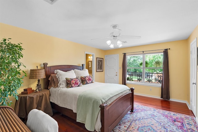 3012 Wood Lake Dr, Waco, TX 76710 - bedroom featuring wood finished floors, baseboards, and a ceiling fan