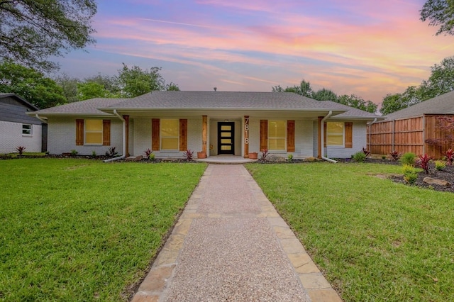 7818 Rolling Acres Dr, Dallas, TX 75248 - ranch-style house with brick siding, covered porch, and a shingled roof