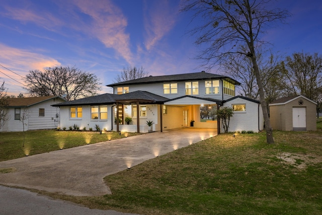 16030 Saint Paul Dr, Caney City, TX 75148 - view of front of house with driveway and a front yard