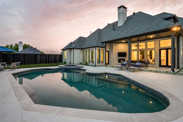 6075 Jordan Way, Frisco, TX 75034 - view of swimming pool featuring a patio area and a pool with connected hot tub