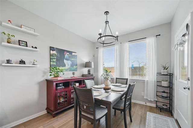 1229 Sequoia Ln, Princeton, TX 75407 - dining area featuring a chandelier, light wood-style flooring, and baseboards