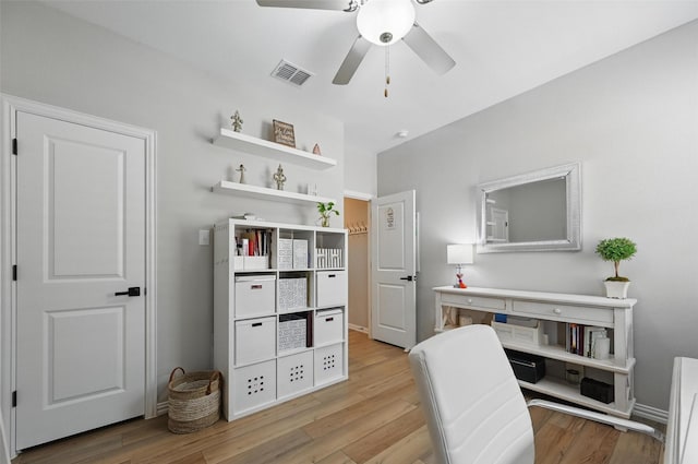 1229 Sequoia Ln, Princeton, TX 75407 - home office with a ceiling fan and light wood finished floors