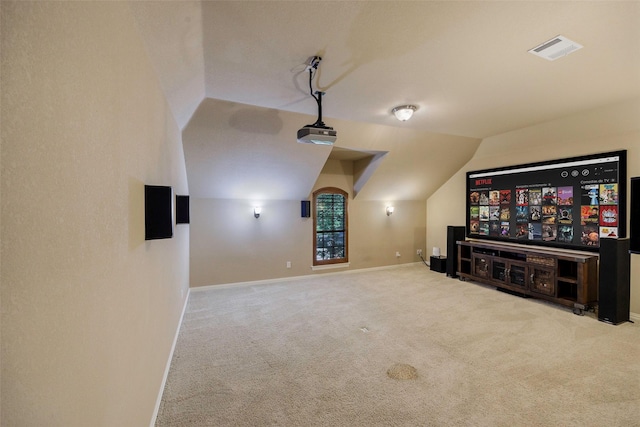 7811 Keith Ln, Sachse, TX 75048 - home theater room with carpet, lofted ceiling, and baseboards