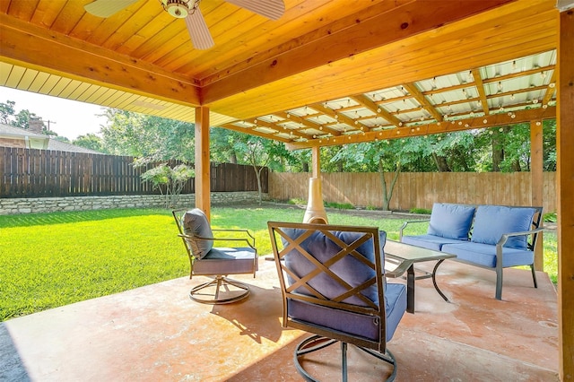 1103 Dirkson St, Weatherford, TX 76086 - view of patio with outdoor lounge area and ceiling fan