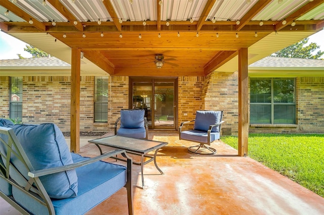 1103 Dirkson St, Weatherford, TX 76086 - view of patio featuring a ceiling fan