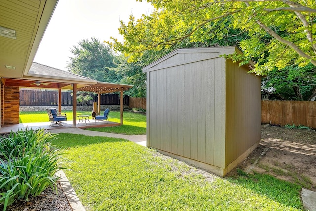 1103 Dirkson St, Weatherford, TX 76086 - view of yard featuring a patio and ceiling fan
