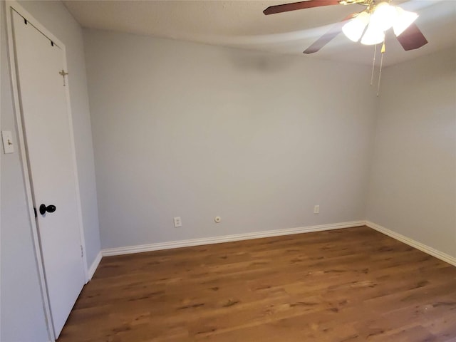 12480 Abrams Rd, Dallas, TX 75243 - unfurnished room with wood finished floors, ceiling fan, and baseboards