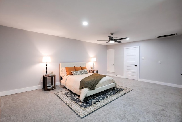 6519 Club Wood, Dallas, TX 75237 - carpeted bedroom with baseboards and ceiling fan