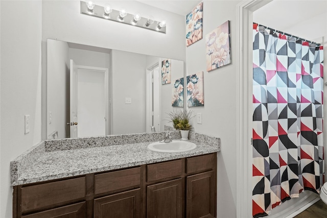 5649 Willamette Dr, Fort Worth, TX 76119 - bathroom featuring vanity and a shower with shower curtain
