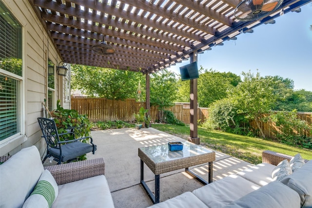 1405 Cardinal Way, Aubrey, TX 76227 - view of patio / terrace featuring an outdoor hangout area and a pergola
