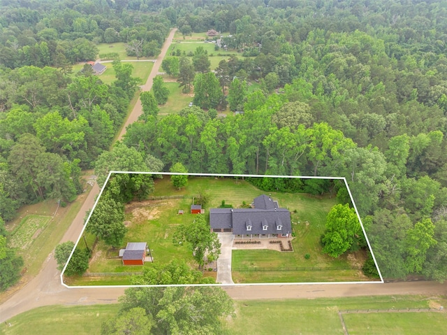 10443 County Road 3407, Brownsboro, TX 75756 - aerial overview of property's location with property parcel outlined and a heavily wooded area