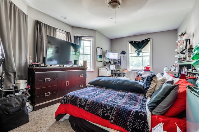 3622 Falls Dr, Dallas, TX 75211 - carpeted bedroom with ceiling fan