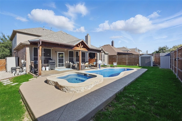 7113 Sundance Ln, Fort Worth, TX 76179 - view of pool with a patio, an in-ground hot tub, and an outdoor hangout area