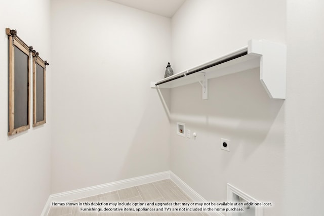 12709 Cactus Ct, Godley, TX 76044 - laundry room with gas dryer hookup, hookup for a washing machine, hookup for an electric dryer, and baseboards