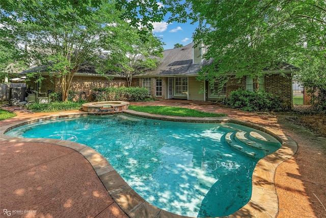 444 Grand Oaks Dr, Shreveport, LA 71106 - view of pool featuring a patio area and a pool with connected hot tub