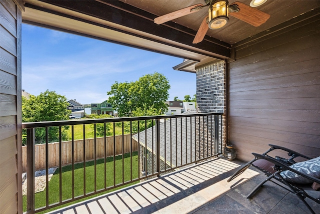 2405 La Costa Dr, Rowlett, TX 75088 - balcony with ceiling fan and a residential view