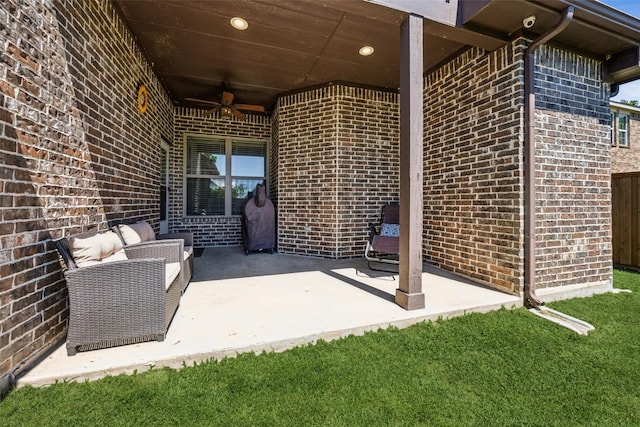 2405 La Costa Dr, Rowlett, TX 75088 - view of patio with ceiling fan