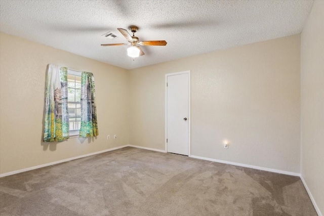 109 S Patricia St, Waco, TX 76705 - unfurnished room featuring carpet, a ceiling fan, baseboards, and a textured ceiling
