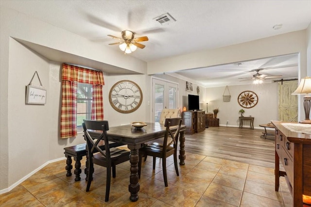 109 S Patricia St, Waco, TX 76705 - dining room with a ceiling fan, baseboards, and light tile patterned floors