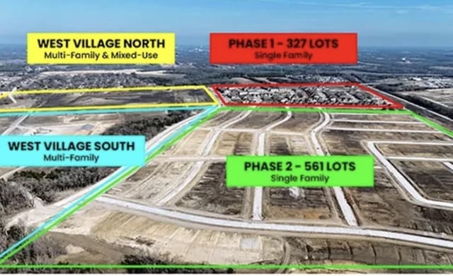 3736 Queen Rd, Sherman, TX 75090 - aerial view of property and surrounding area featuring property parcel outlined