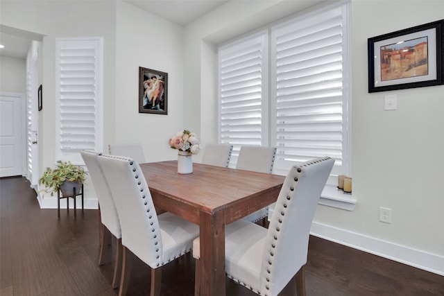 3736 Queen Rd, Sherman, TX 75090 - dining area with dark wood-type flooring and baseboards