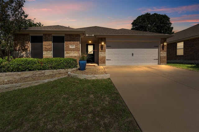 235 Carriage Dr, Willow Park, TX 76087 - view of front of property with driveway, an attached garage, and a front lawn