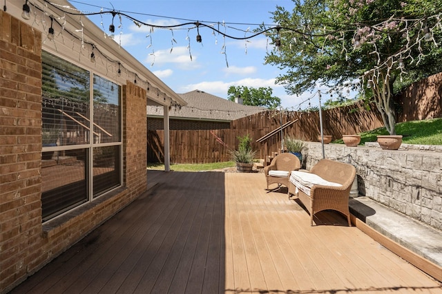 235 Carriage Dr, Willow Park, TX 76087 - wooden terrace with a fenced backyard