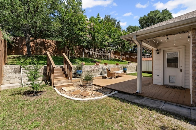 235 Carriage Dr, Willow Park, TX 76087 - view of yard featuring a deck