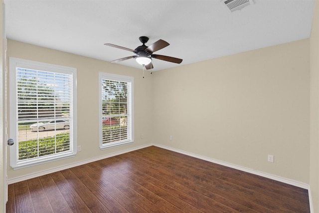 235 Carriage Dr, Willow Park, TX 76087 - empty room featuring baseboards, ceiling fan, and dark wood-style flooring