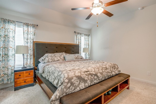 6100 True Vine Rd, Fort Worth, TX 76123 - carpeted bedroom with multiple windows, baseboards, lofted ceiling, and ceiling fan