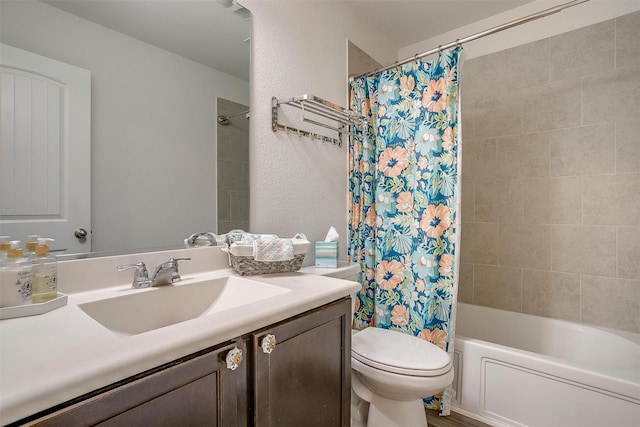 6100 True Vine Rd, Fort Worth, TX 76123 - full bathroom featuring vanity, toilet, and shower / tub combo