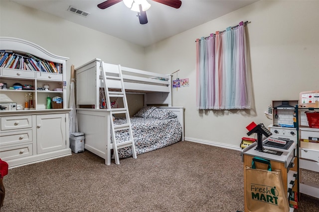 2446 Catherine St, Dallas, TX 75211 - carpeted bedroom featuring a ceiling fan and baseboards
