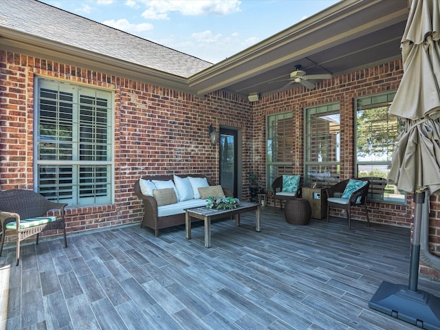 103 Marina Del Ray, Bridgeport, TX 76426 - deck with outdoor lounge area and a ceiling fan