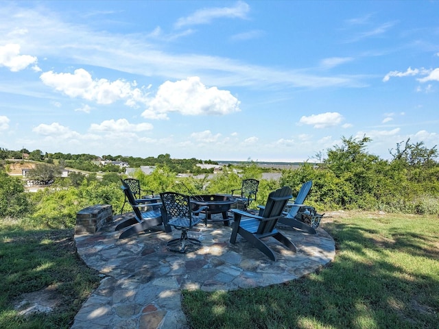 103 Marina Del Ray, Bridgeport, TX 76426 - view of patio with an outdoor fire pit
