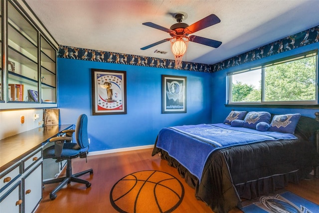 3984 Goodfellow Dr, Dallas, TX 75229 - bedroom featuring wood finished floors, baseboards, and a ceiling fan