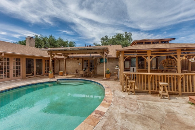 3984 Goodfellow Dr, Dallas, TX 75229 - swimming pool featuring a gazebo, french doors, and a patio