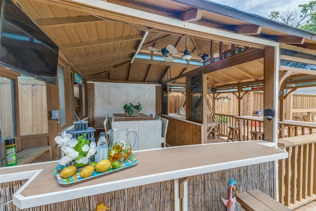 3984 Goodfellow Dr, Dallas, TX 75229 - wooden deck with a ceiling fan