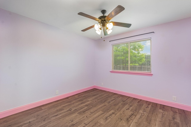 628 Cottage Pl, Lavon, TX 75166 - empty room featuring wood finished floors, baseboards, and a ceiling fan