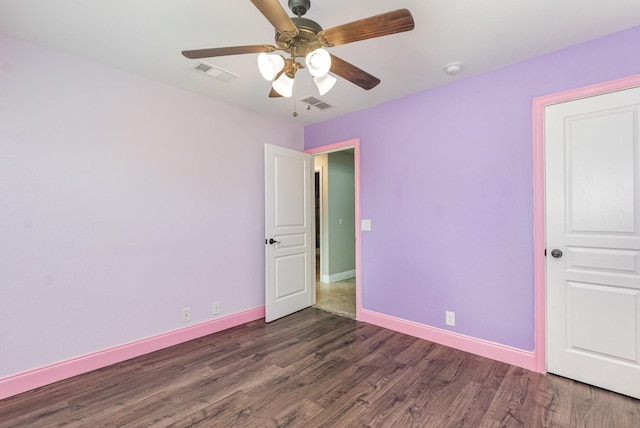 628 Cottage Pl, Lavon, TX 75166 - unfurnished bedroom featuring wood finished floors, baseboards, and ceiling fan