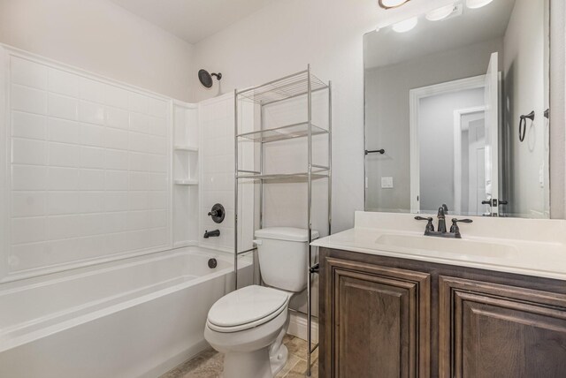 628 Cottage Pl, Lavon, TX 75166 - bathroom featuring toilet, shower / bath combination, and vanity