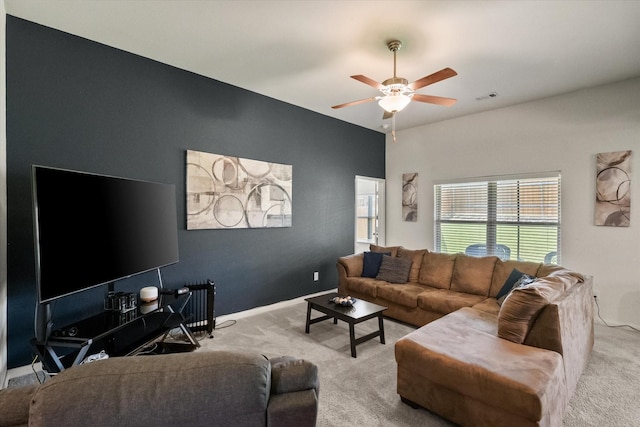 113 Hamilton Way, Venus, TX 76084 - carpeted living area with a ceiling fan and baseboards