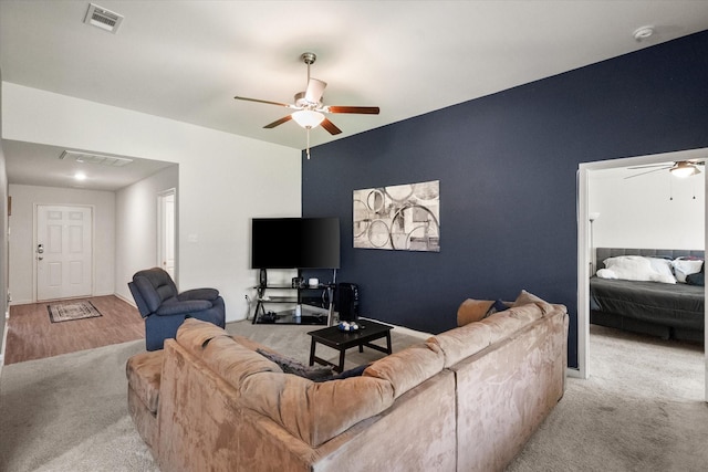 113 Hamilton Way, Venus, TX 76084 - carpeted living area featuring ceiling fan